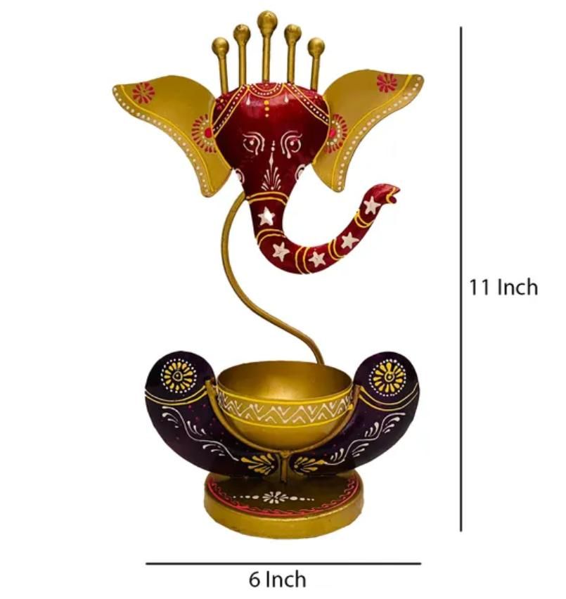 π¦ Peacock Ganesha Tea Light πͺβ¨