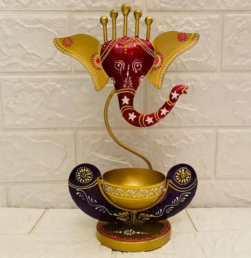 🦚 Peacock Ganesha Tea Light 🪔✨