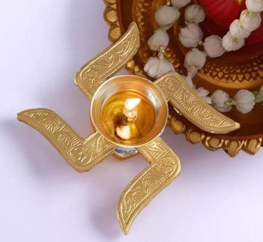 ✨ Om & Swastik Brass Diya 🪔