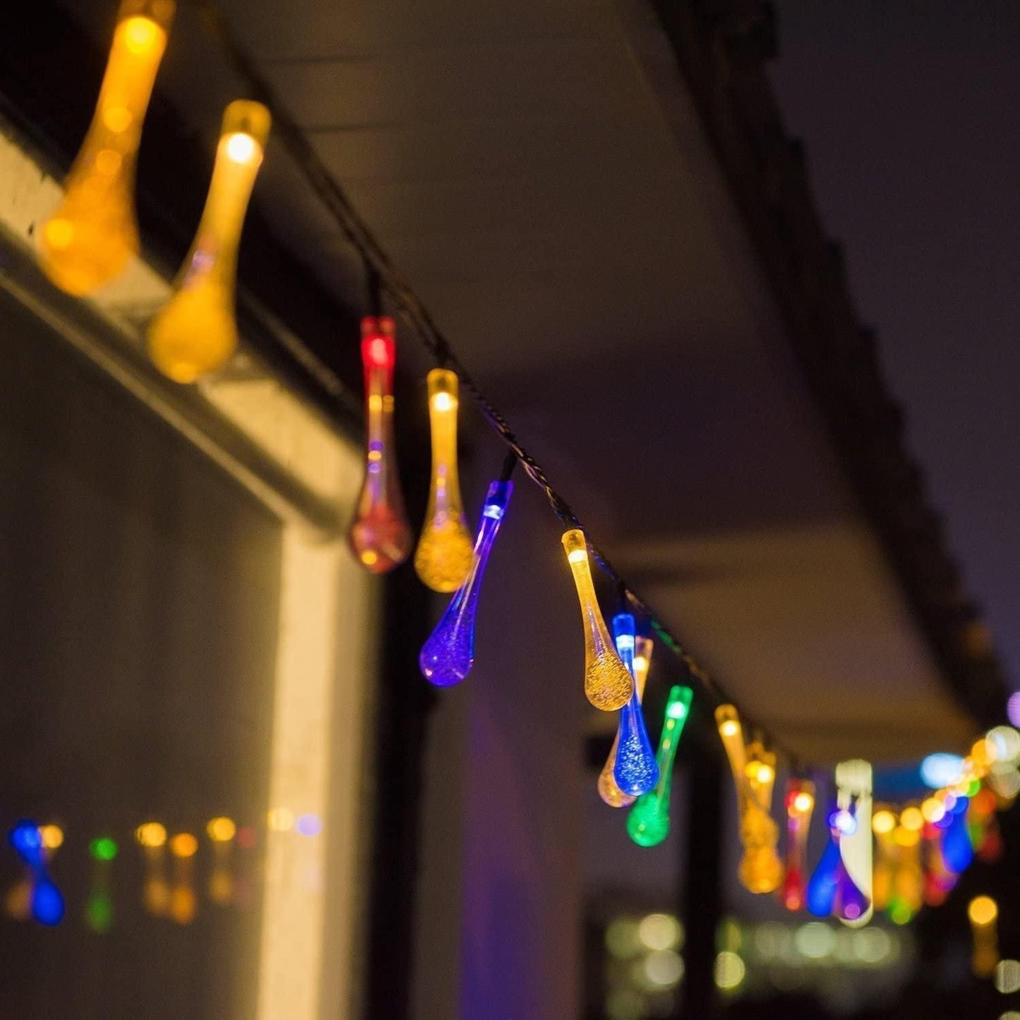 💧 Solar Raindrop String Lights – Eco & Dazzling!