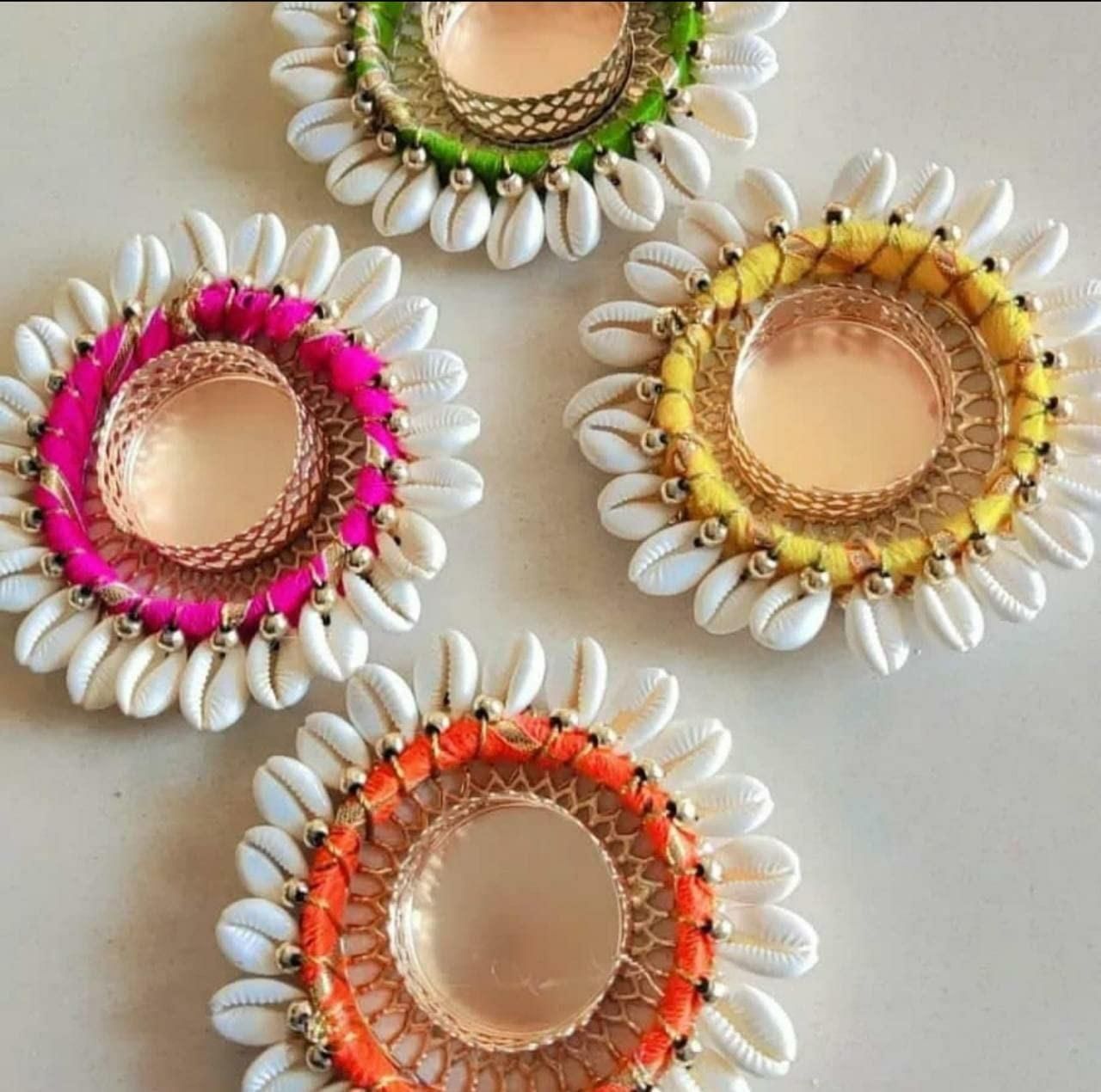 🐚 Cowrie Shell Tealight Holder  ✨