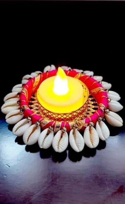 🐚 Cowrie Shell Tealight Holder  ✨