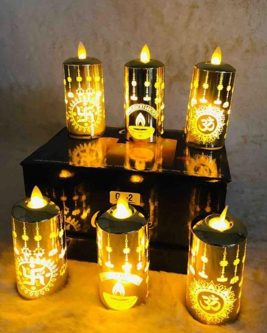 🪔✨ Real Flame LED Diyas – Festive Glow!