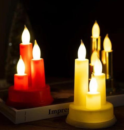 🕯️✨ Flickering LED Candle Trio – Safe & Elegant