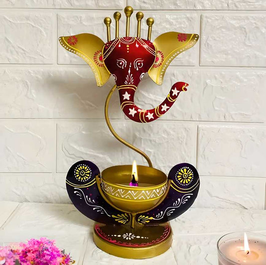 🦚 Peacock Ganesha Tea Light 🪔✨