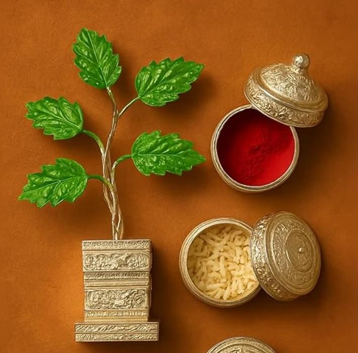 ✨ Handcrafted Tulsi Plant Idol - Perfect for Your Pooja Room