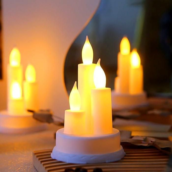🕯️✨ Flickering LED Candle Trio – Safe & Elegant