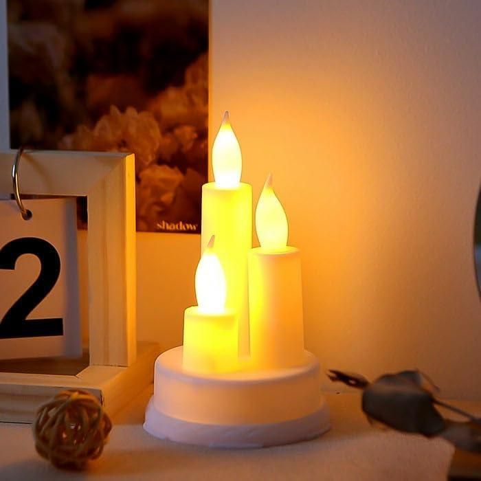 🕯️✨ Flickering LED Candle Trio – Safe & Elegant