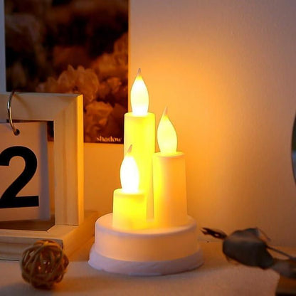 🕯️✨ Flickering LED Candle Trio – Safe & Elegant