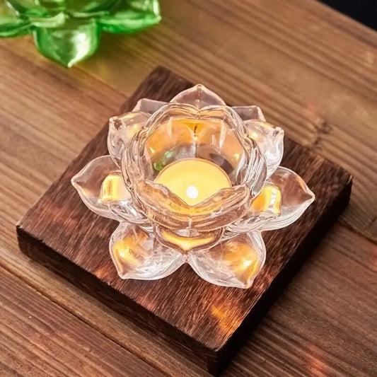 🪷 Lotus Glass Candle Holder ✨