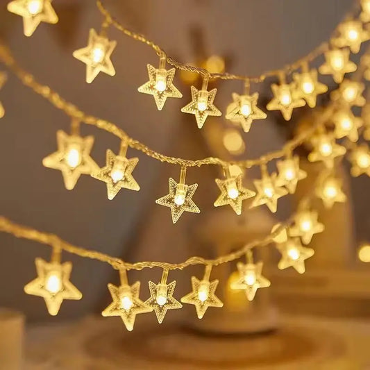 🌟 Warm White Star Fairy Lights ✨ Perfect Glow!