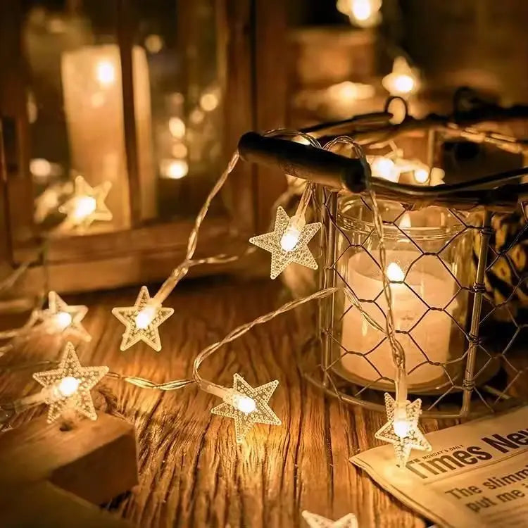 🌟 Warm White Star Fairy Lights ✨ Perfect Glow!