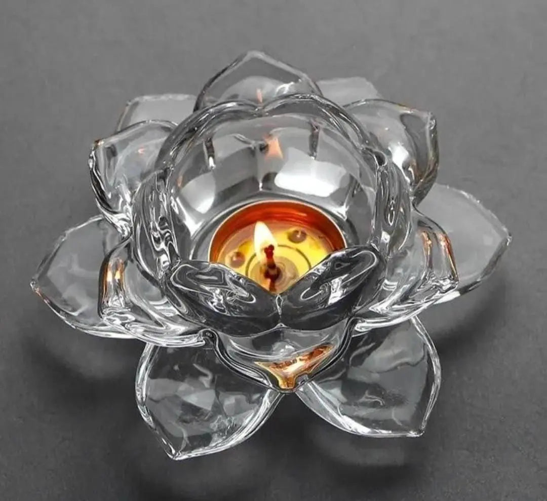 🪷 Lotus Glass Candle Holder ✨