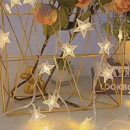 🌟 Warm White Star Fairy Lights ✨ Perfect Glow!
